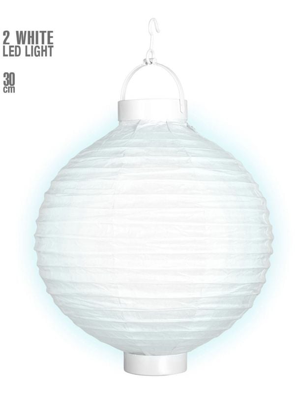 Onderdrukker nikkel openbaar Witte lantaarn met 2 witte LED lichten