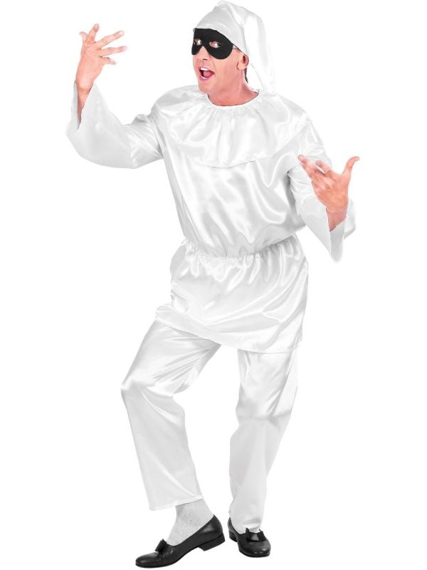 Witte Pulcinella Kostuum