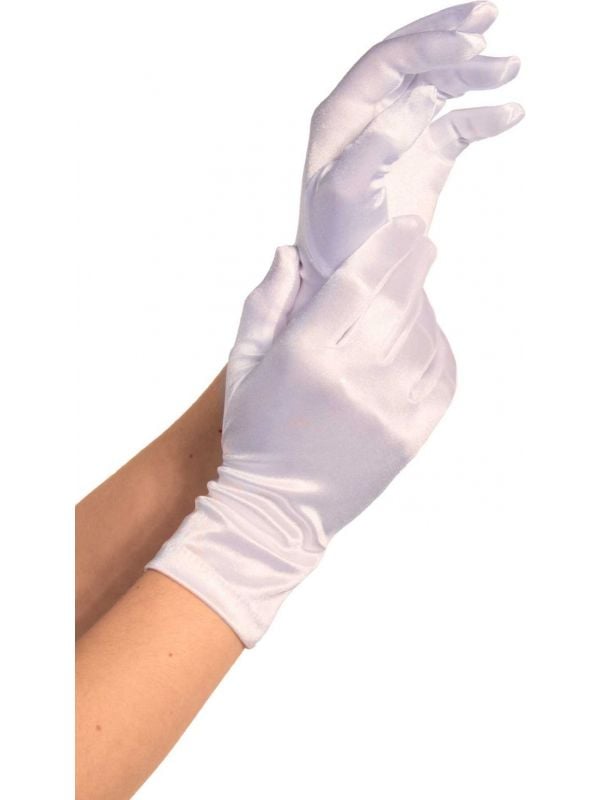 Witte satijnen handschoenen