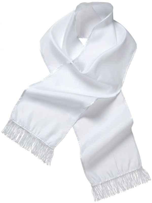 Witte satijnen sjaal