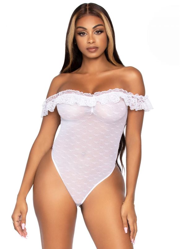 Witte sexy off the shoulder bodysuit