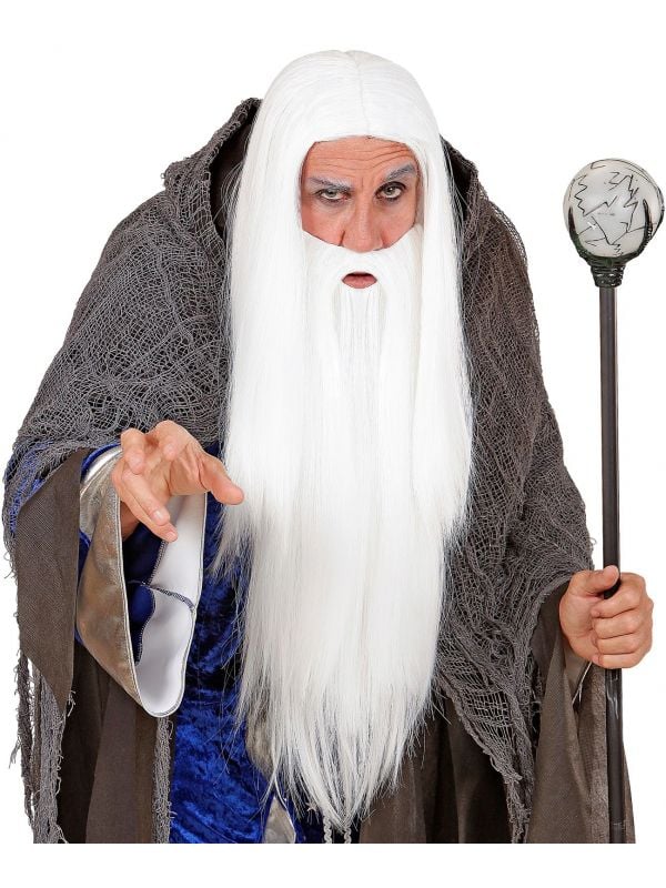 Wizard pruik met baard