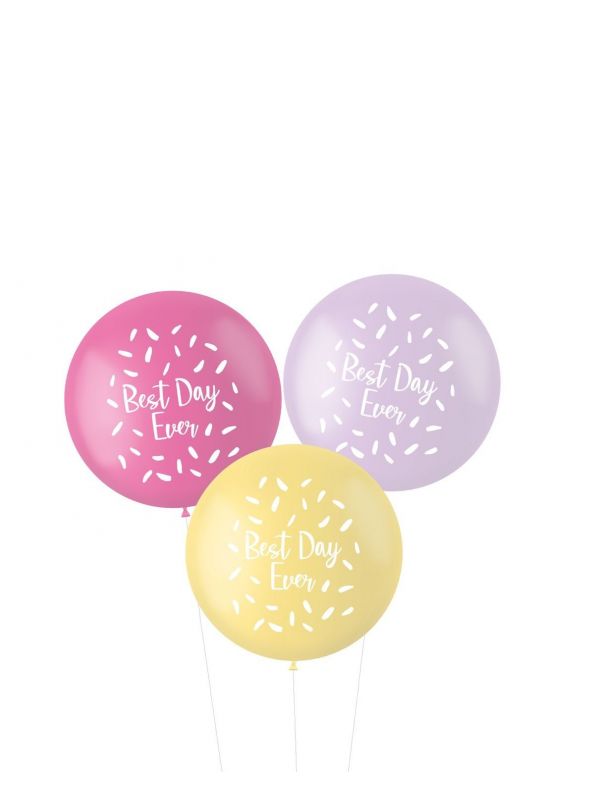 XL ballonnen best Day ever pastel 3 stuks