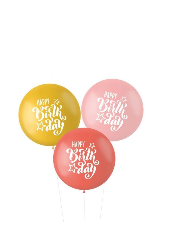 XL ballonnen happy Birthday 3 stuks