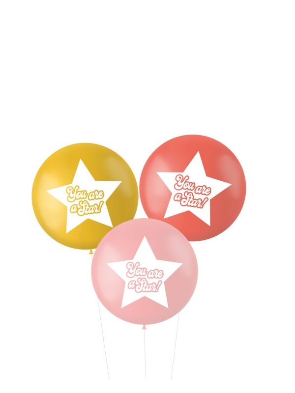 XL ballonnen You are a star roze rood 3 stuks