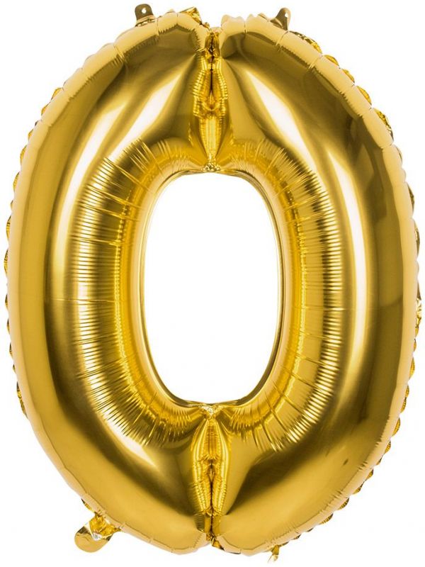 XXL gouden folieballon cijfer 0