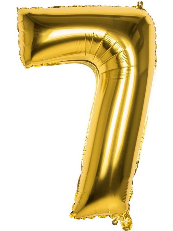 XXL gouden folieballon cijfer 7
