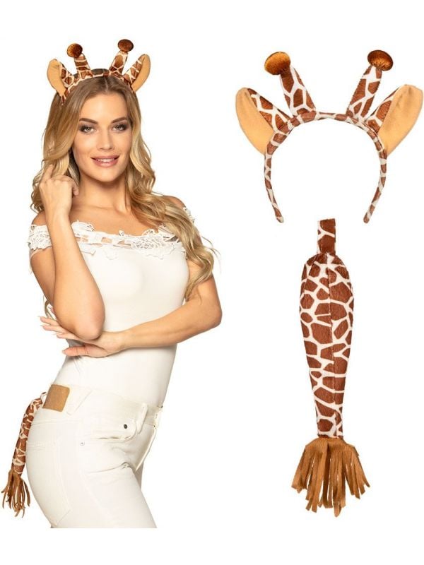 Zachte giraffe accessoire setje