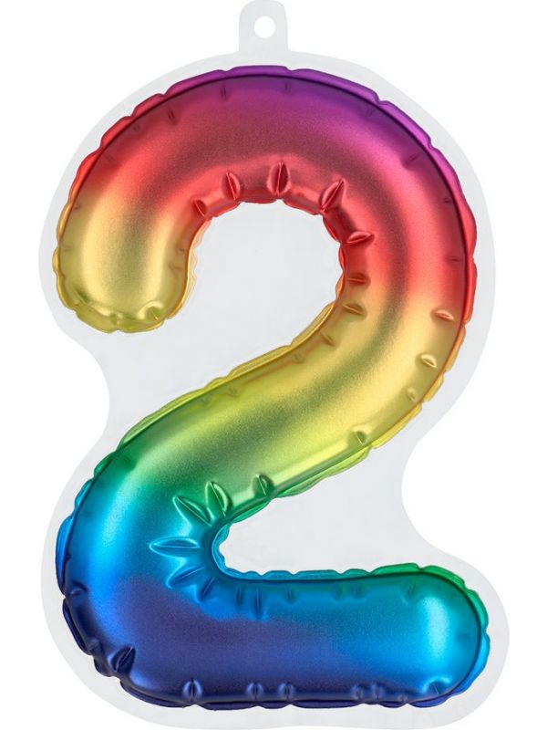 Zelfklevende folieballon regenboog 2