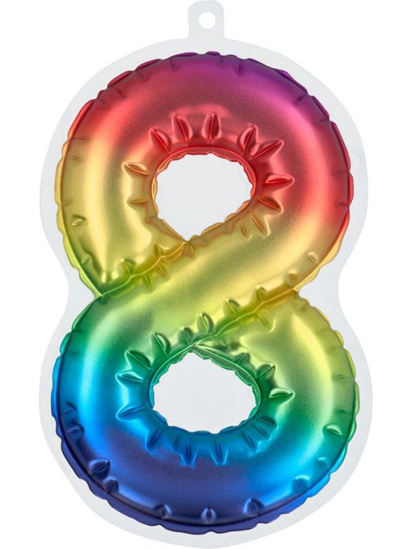 Zelfklevende folieballon regenboog 8