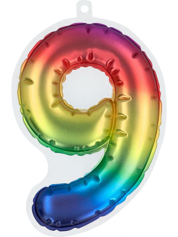 Zelfklevende folieballon regenboog 9