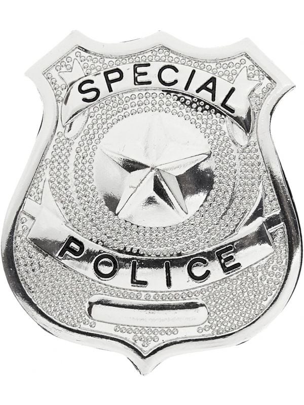 Zilver politie badge