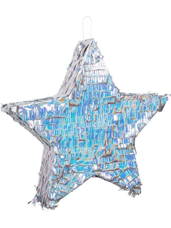 Zilveren holografische ster piñata