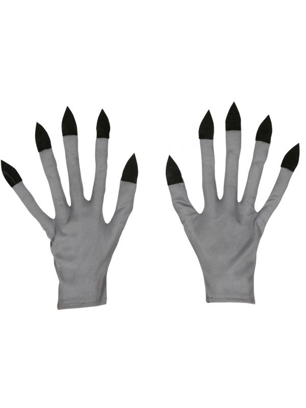 Zilveren vampier handschoenen