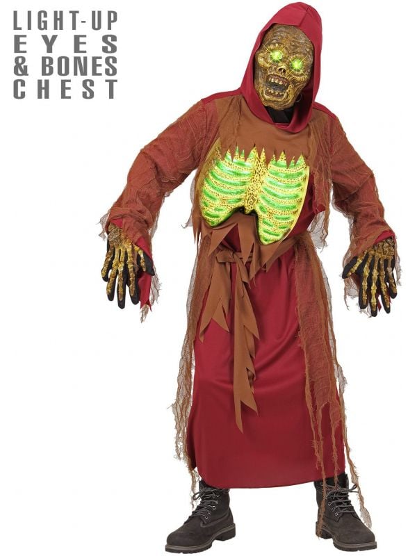 Zombie skelet kostuum