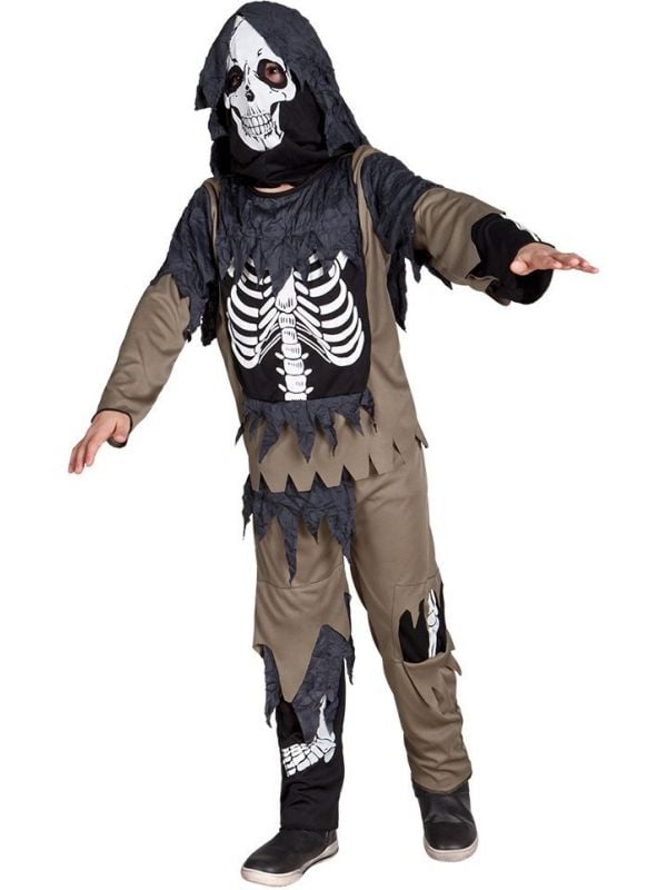 Zombie skelet kostuum kind