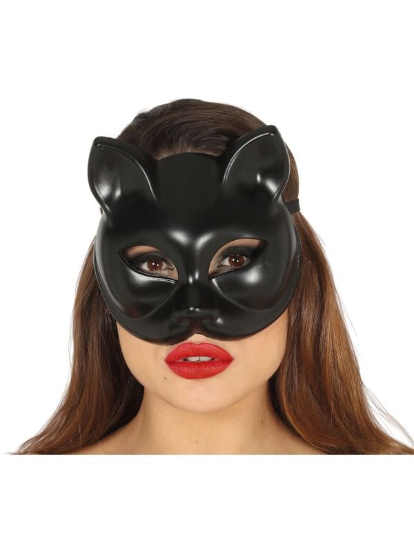 Zwart Catwoman oogmasker