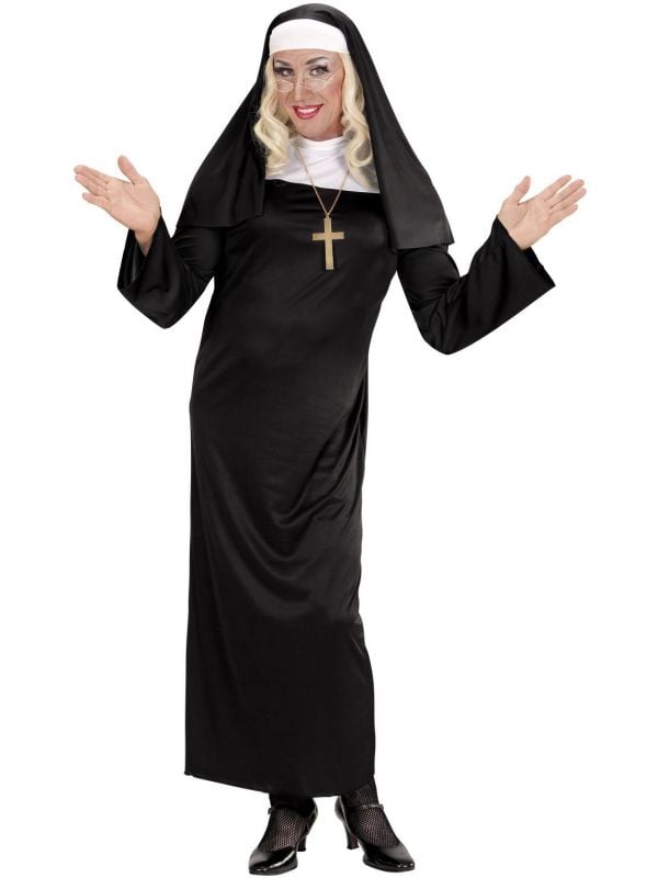 Zwart nonnen kostuum