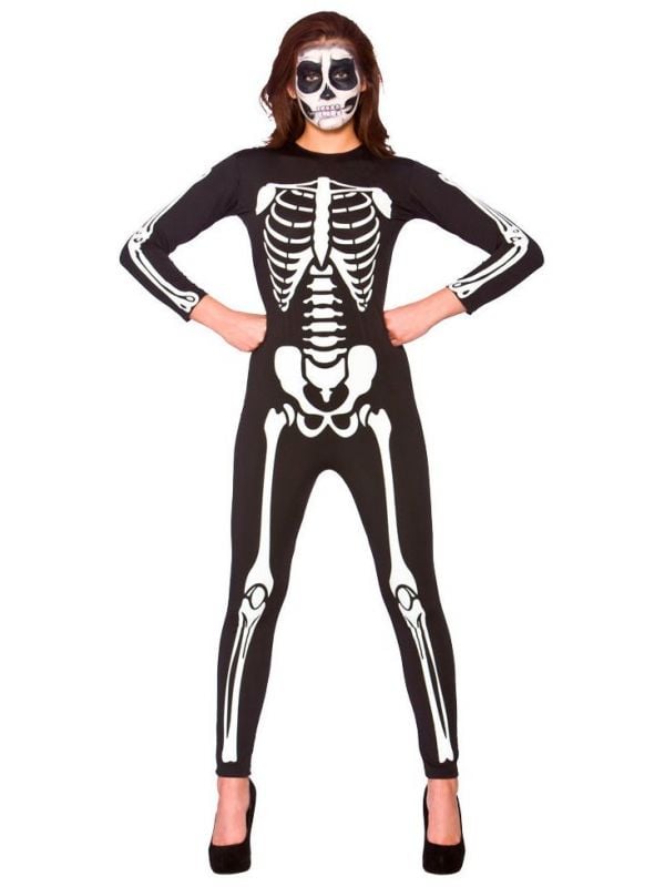 Zwart skelet jumpsuit