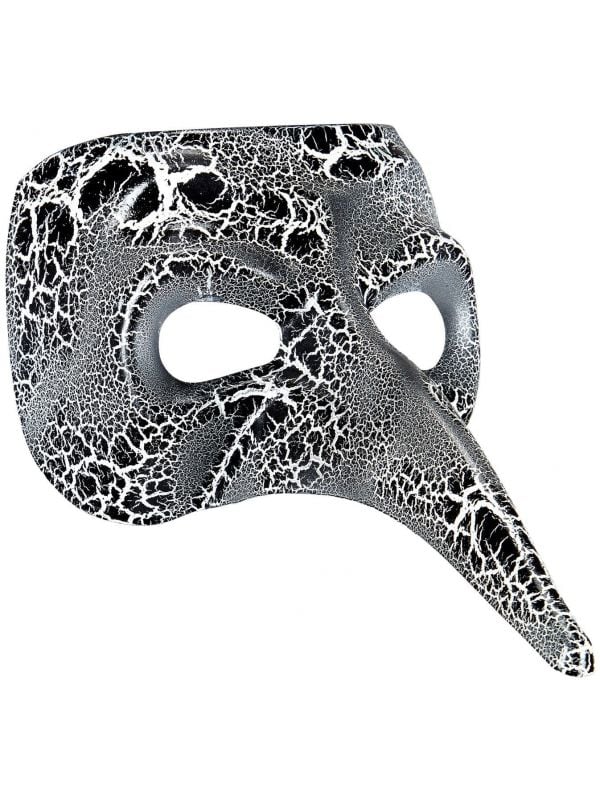 Alsjeblieft kijk hobby Binnenshuis Zwart-wit gevlekt venetiaans masker met lange neus | Carnavalskleding.nl