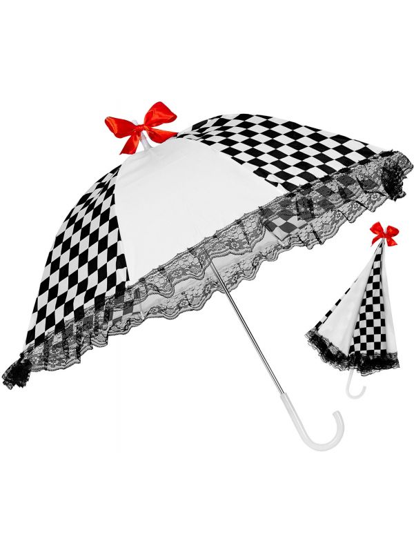 Zwart witte circus paraplu