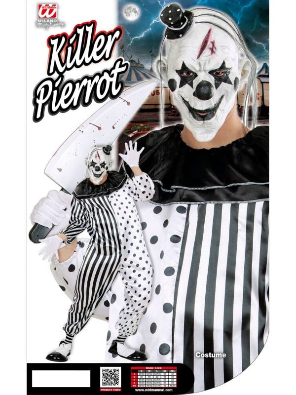 Uitsluiting element Editor Zwart witte Killer Clown | Carnavalskleding.nl
