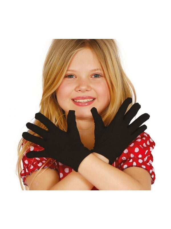 Zwarte basic handschoenen kind