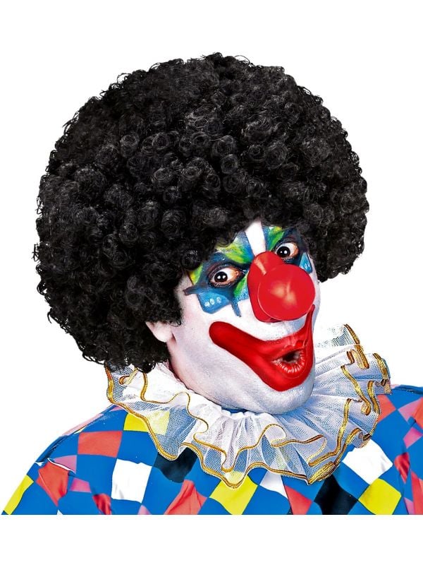 Zwarte clowns pruik