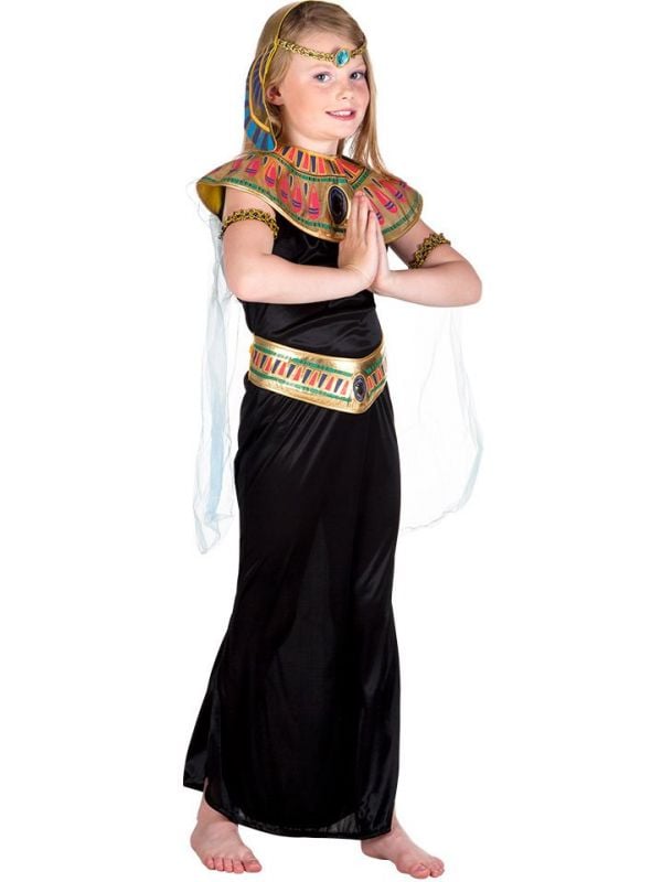 Zwarte egyptische prinses jurk kind