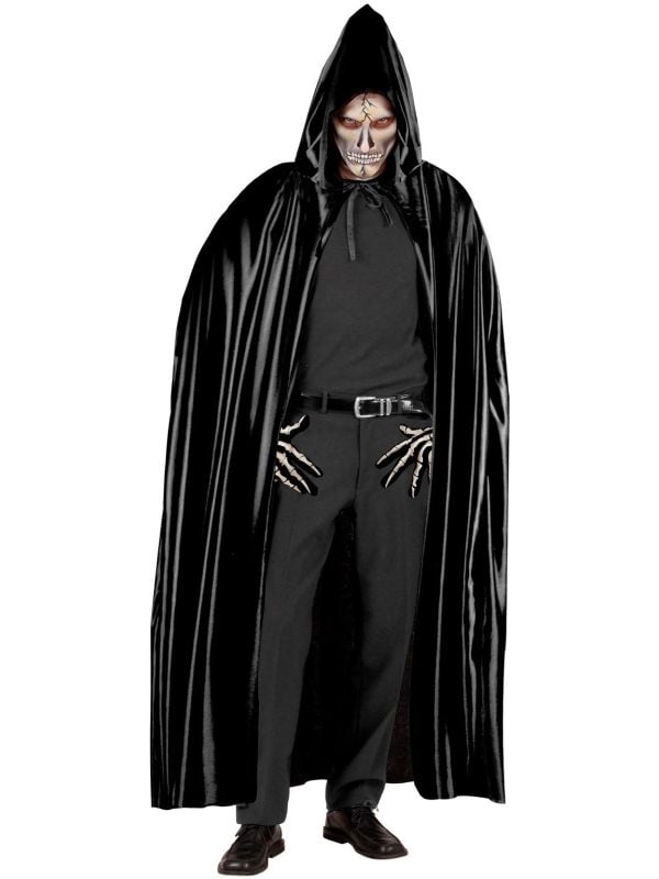 Zwarte grim reaper cape met capuchon