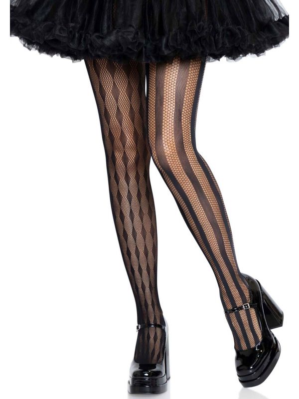 Zwarte Harlequin visnet panty