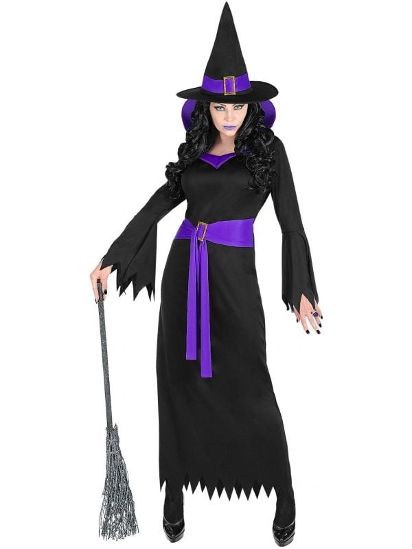 Zwarte heksen jurk dames