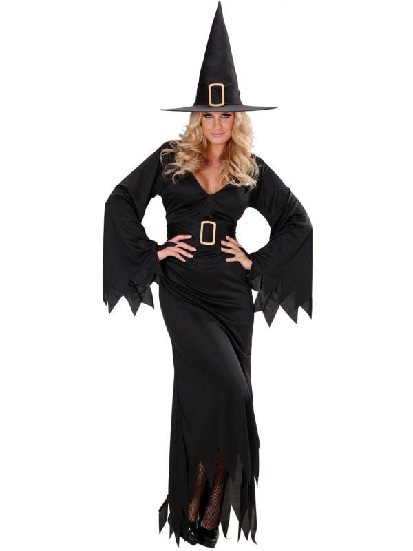 Zwarte heksen jurk kostuum
