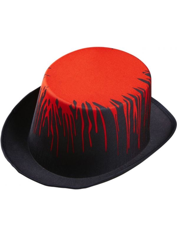 Zwarte hoge hoed met bloed