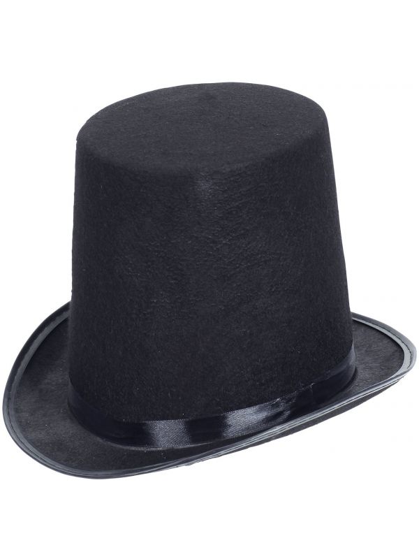 Zwarte hoge showmen hoed