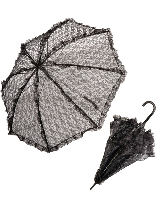 Zwarte kanten paraplu