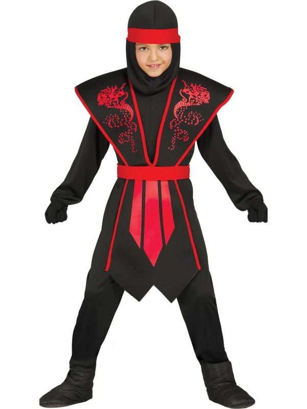Zwarte ninja kind kostuum