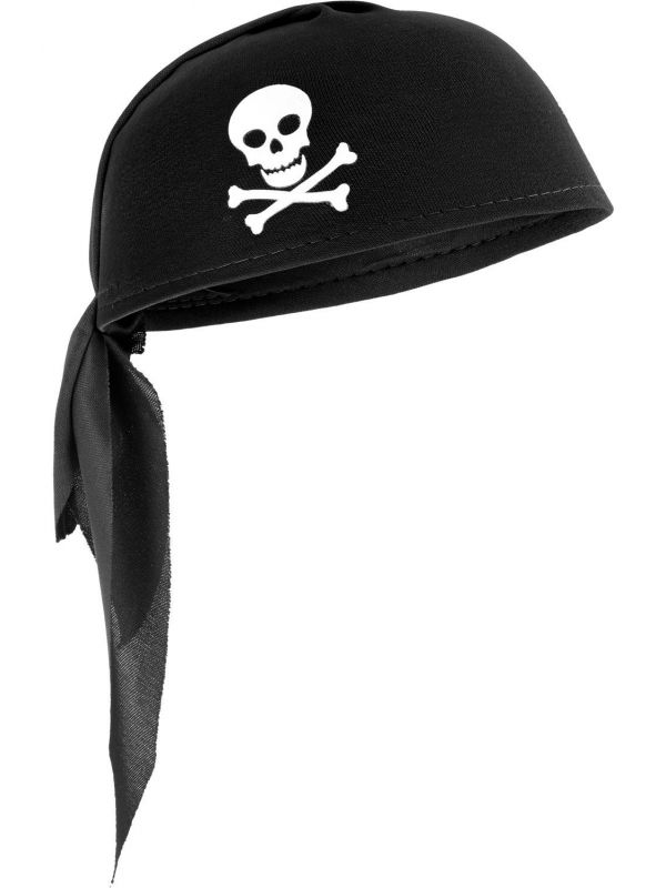 Zwarte piraten bandana hoed