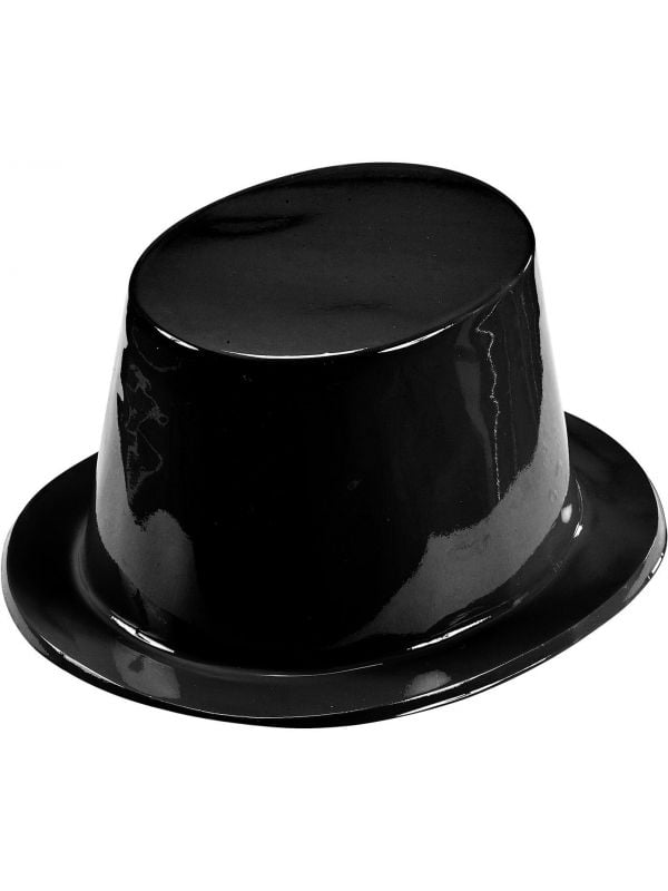 Zwarte plastic hoge hoed