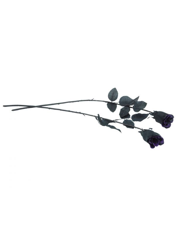 Zwarte roos met paarse glitters
