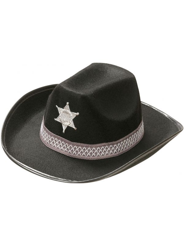 Zwarte sheriff hoed kind