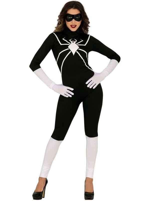 Zwarte spiderman kostuum dames