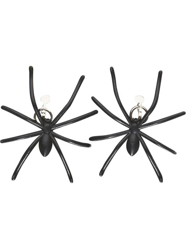 Zwarte spinnen oorbellen