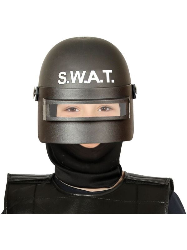 Zwarte SWAT helm kind
