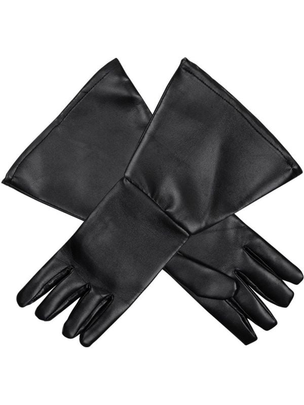 Zwarte western lederlook handschoenen