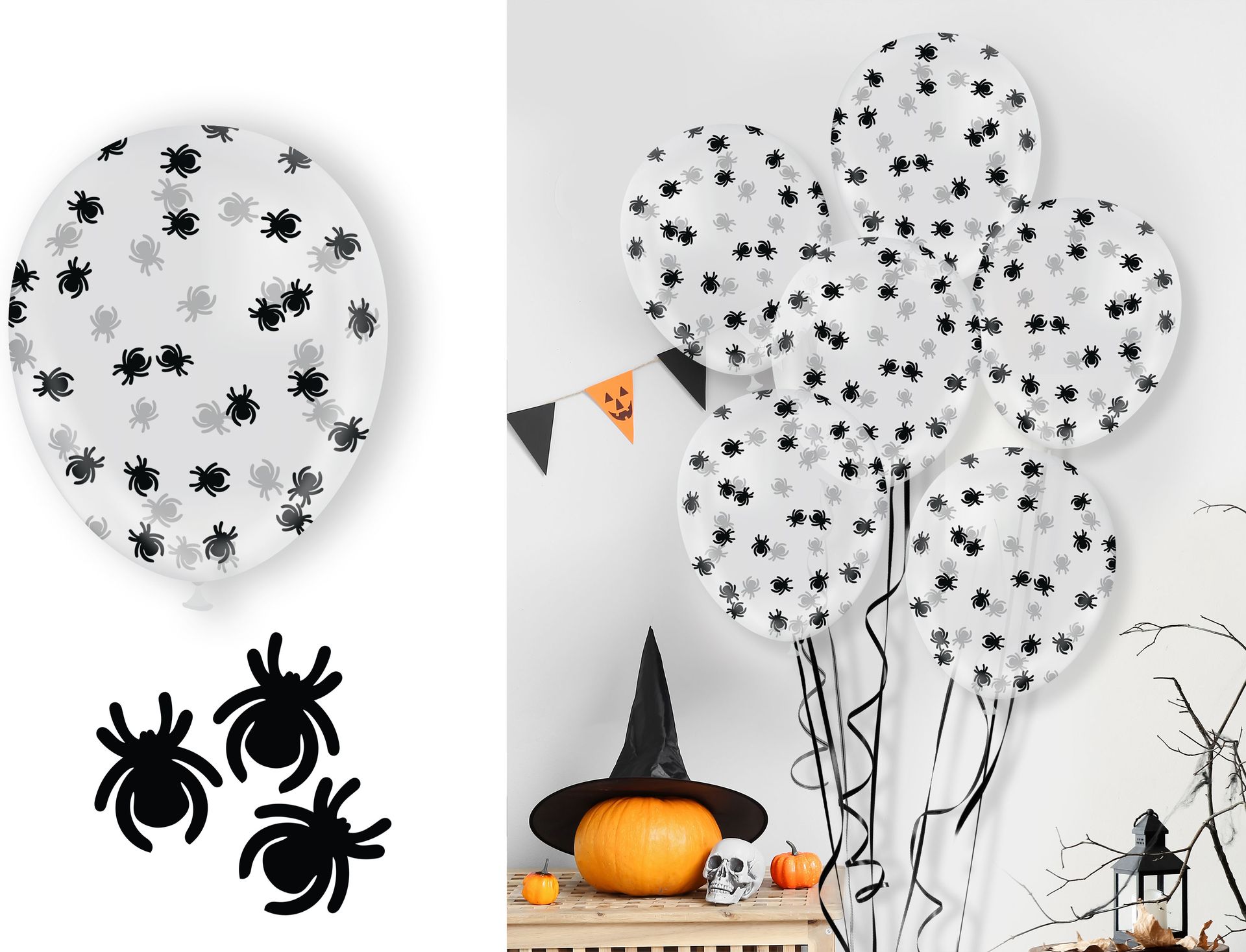10 Ballonnen met Spin Confetti Halloween
