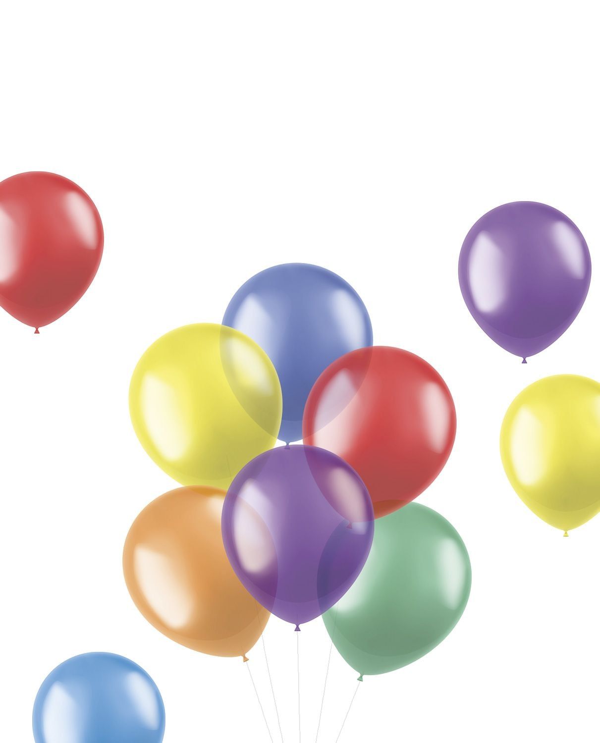 10 doorzichtige gekleurde ballonnen 33cm