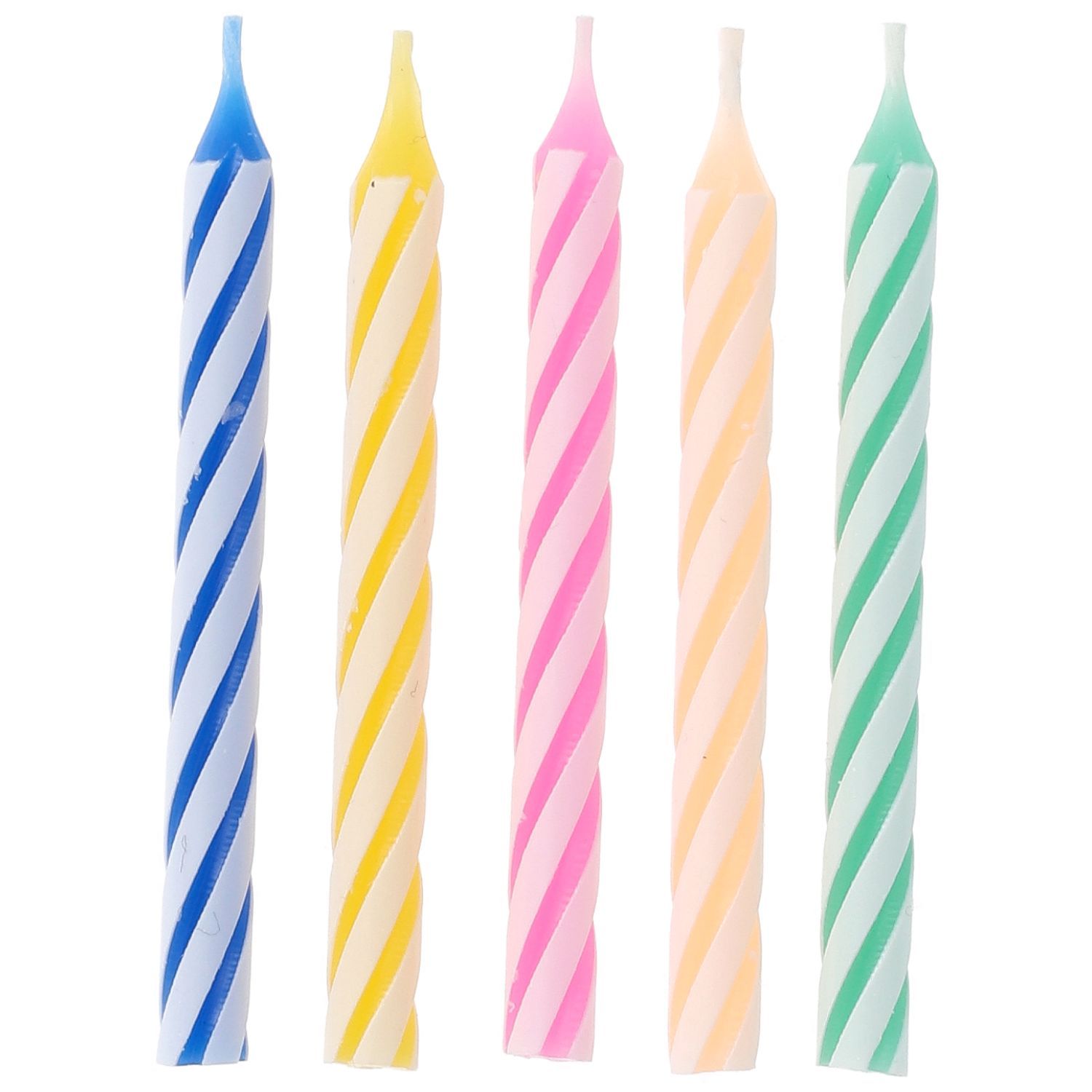 10 Kaarsen Meerkleurig Twister 6 cm