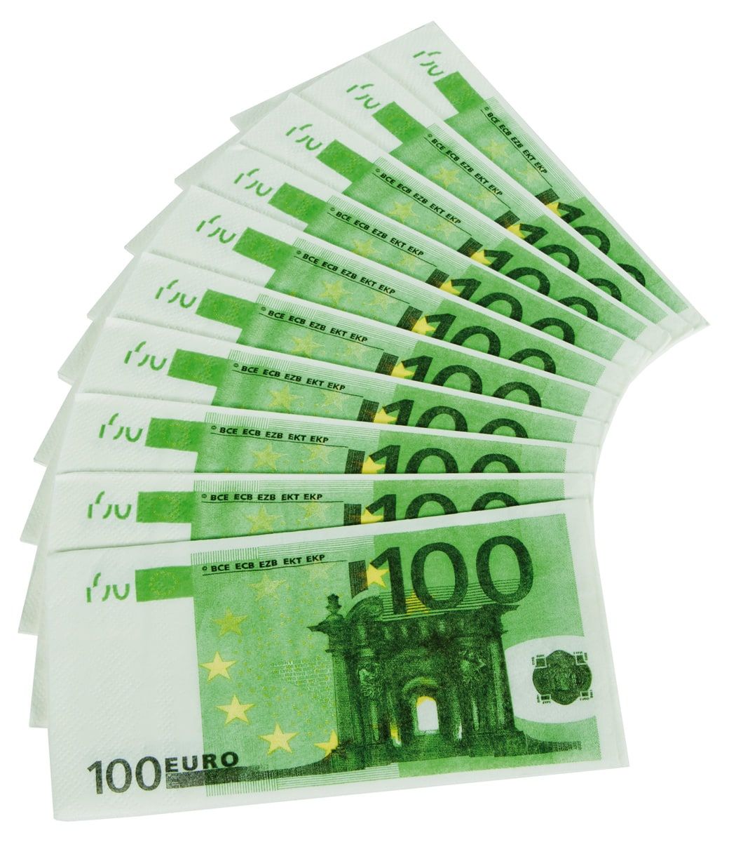 100 euro biljetten servetten 10 stuks