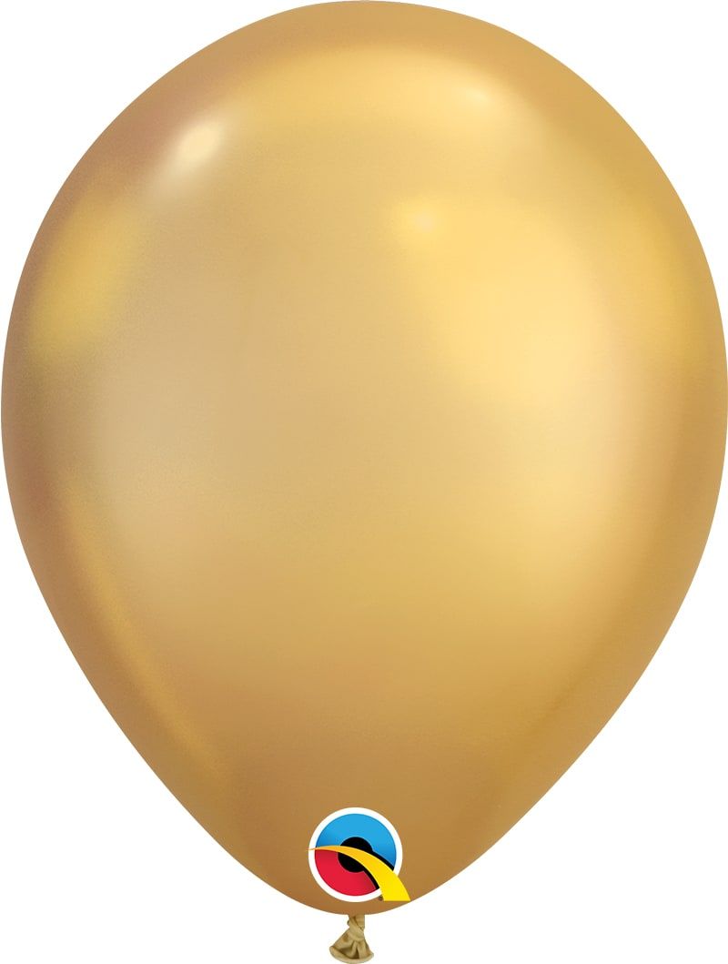 100 goudkleurige chroom ballonnen 28cm